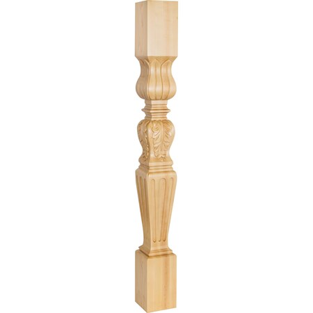 Hardware Resources 3-3/4" Wx3-3/4"Dx35-1/2"H Maple Fluted Acanthus Post P28MP